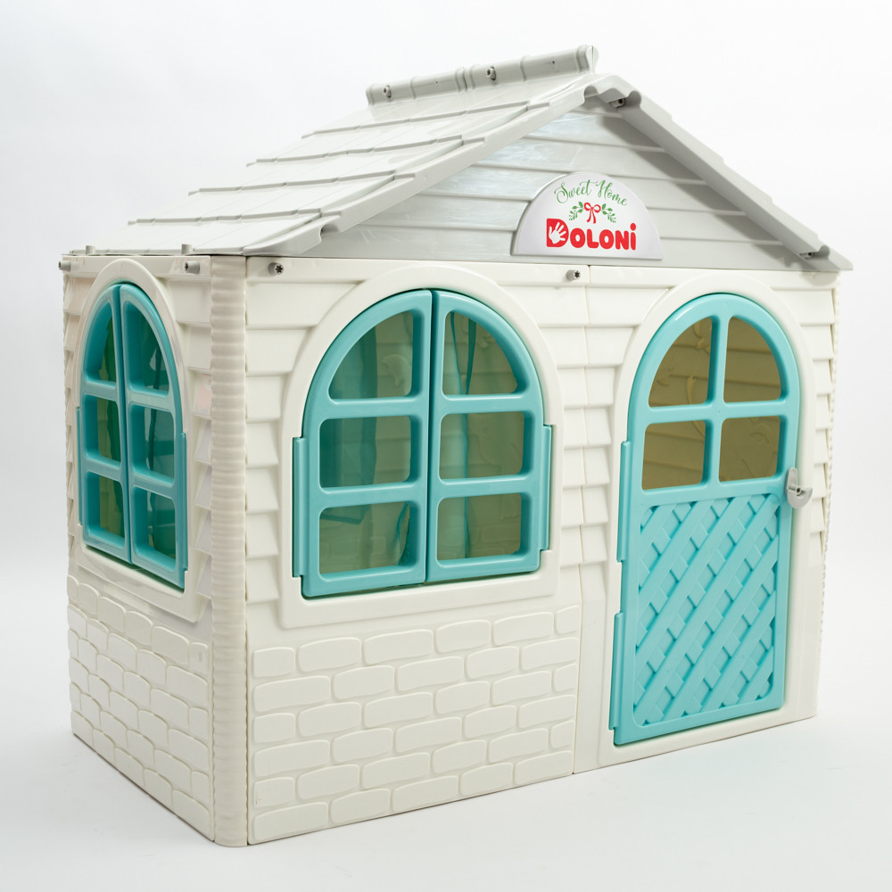 Ігровий будиночок для дітей Doloni середній 130х120х130см (Сіро-бірюзовий) Київ - фото 2