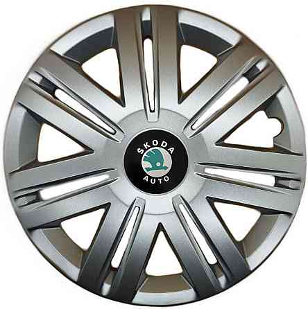 Автомобильные модельные колпаки R14 Skoda (зелена) 203 4шт, SJS, серебряные Киев