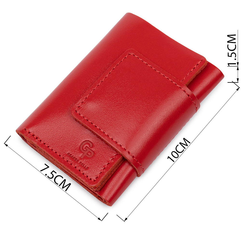 Компактное женское портмоне в три сложения Красный (GRANDE PELLE) Киев - изображение 7