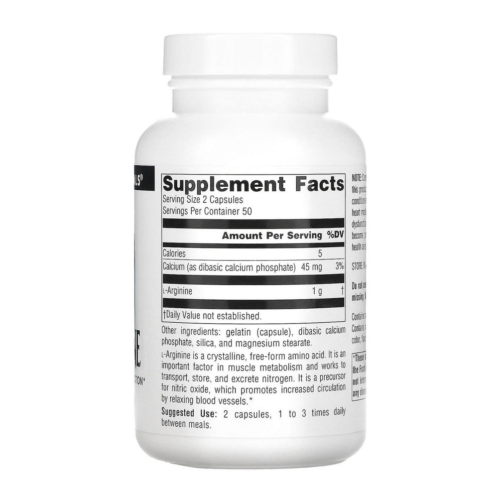 Аргинин Source Naturals L-Arginine 500 mg 100 таб Киев - изображение 2