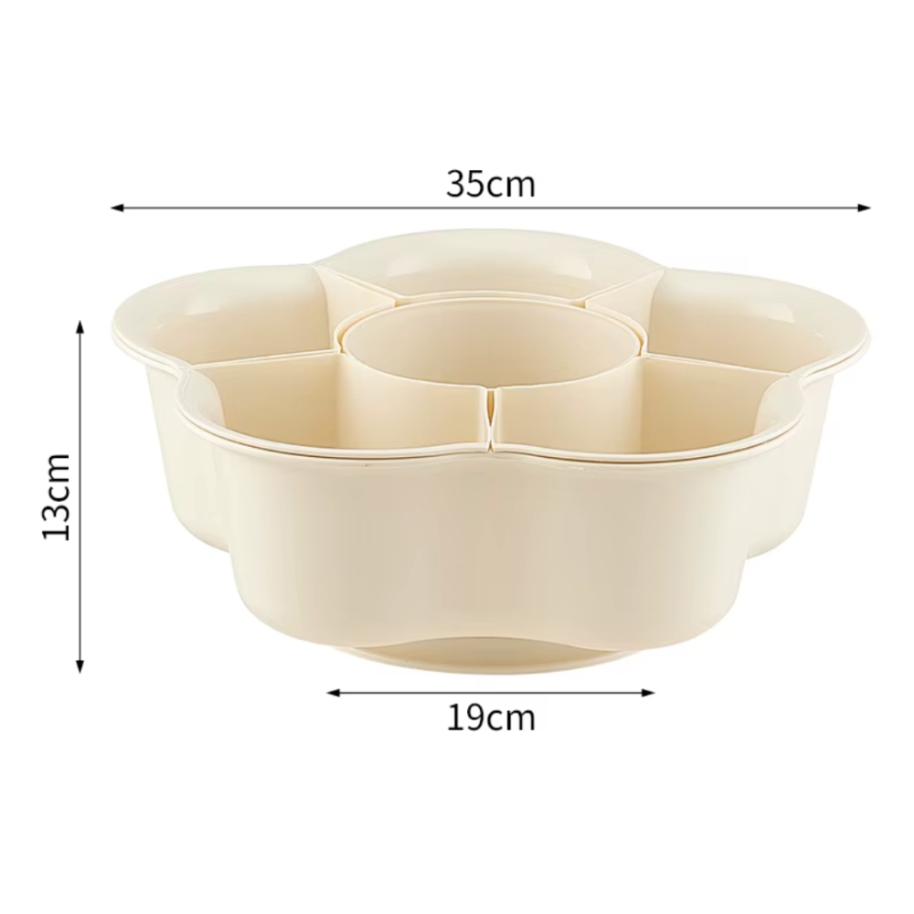 Контейнер для сервировки с 6 отделениями, пищевой органайзер с вращающейся конструкцией, бежевый цвет Каменец-Подольский - изображение 5