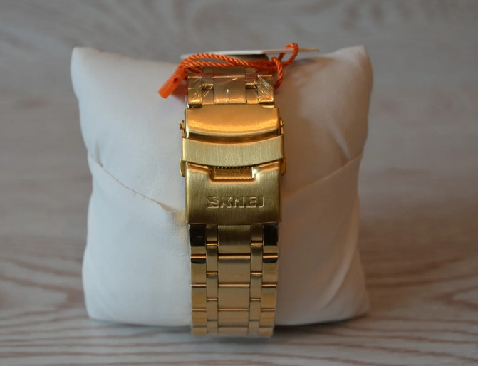 Чоловічий наручний годинник Skmei 9193 Дракон синій циферблат Золотисті Київ - фото 10