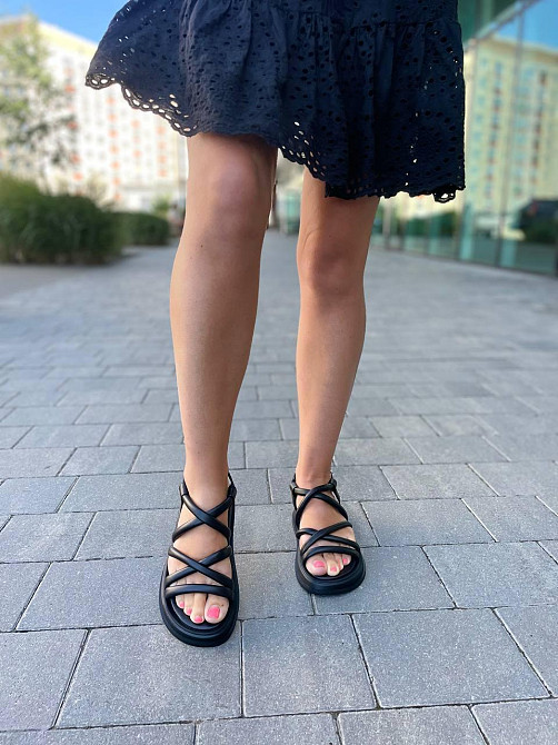 Edan Instruments Шкіряні босоніжки жіночі чорні на платформі EDAN 326 літні р. 36-40 / Сандалі Коломыя - изображение 5