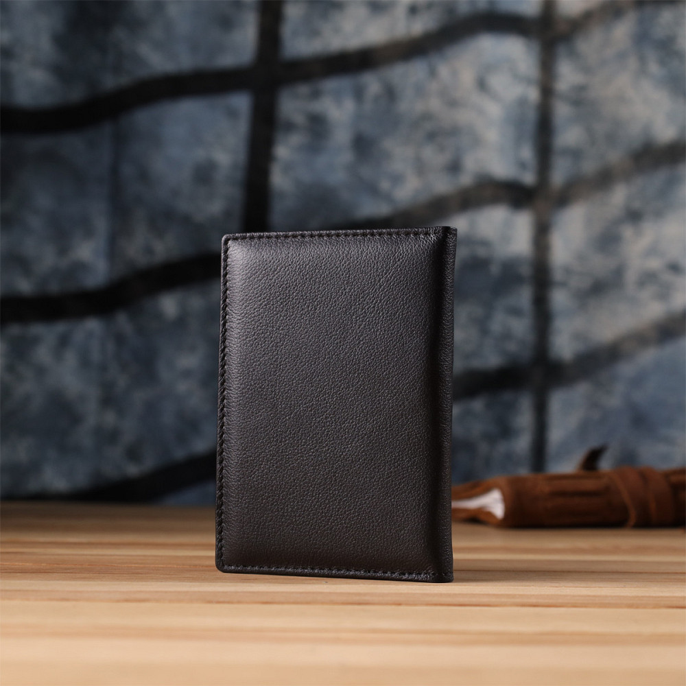 Стильная обложка на паспорт универсального формата из натуральной кожи ST Leather 23078 Черный Киев - изображение 9