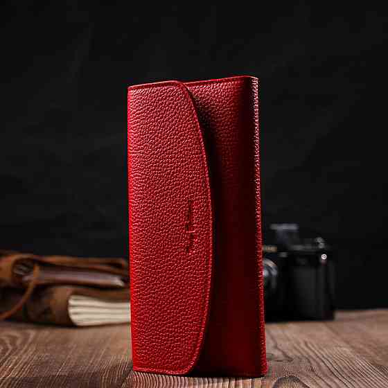 Яркий женский кошелек с монетницей на молнии из натуральной кожи Tony Bellucci 21969 Красный Киев