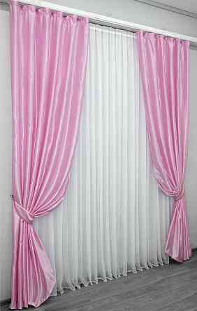 Однотонна тканина атлас, висота в рулоні 2,7м колір рожевий 741ш Київ