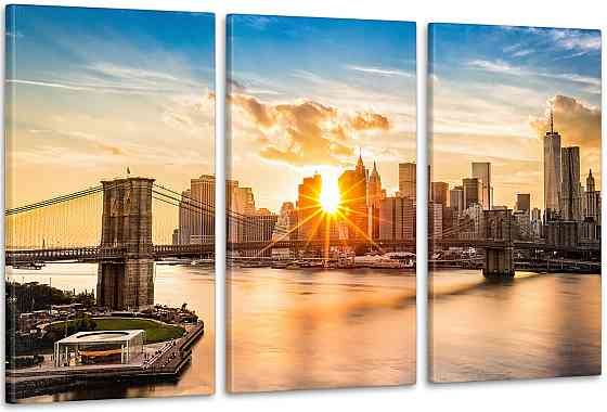 Модульная картина Город Рассвет  (53x100см)  Аrt-186_3А 70x130 см Киев