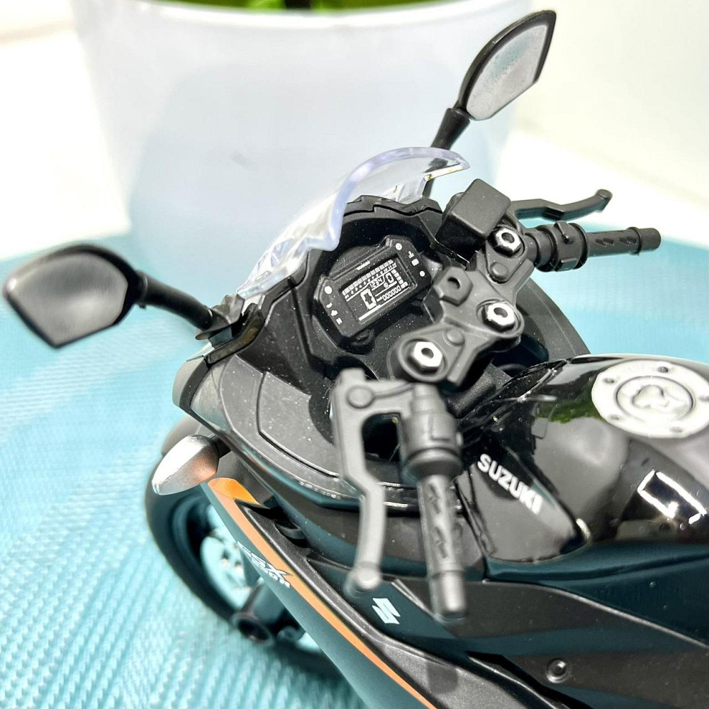 Мотоцикл металопластиковий звуки підсвічування гумові шини рухомі елементи 1:12 Чорний (BG 69-325) Чернігів - фото 4