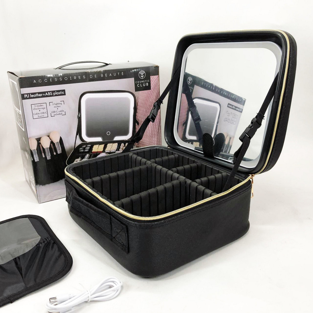 Підставка для зберігання косметики, Бьюті кейс із дзеркалом для косметики Дорожній набір краси OC-90 Львів - фото 4