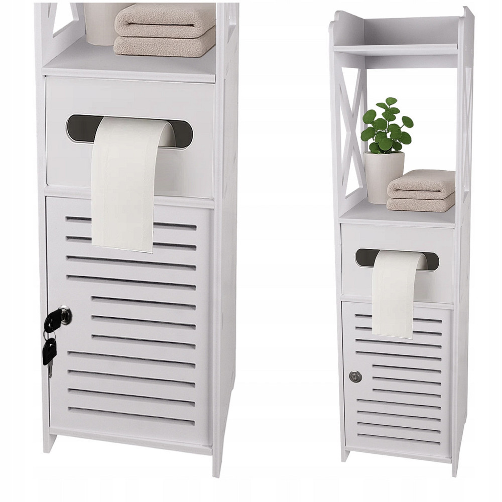 Шафка для ванної кімнати з тримачем туалетного паперу Ruhhy (25763) White Нововолинськ - фото 1