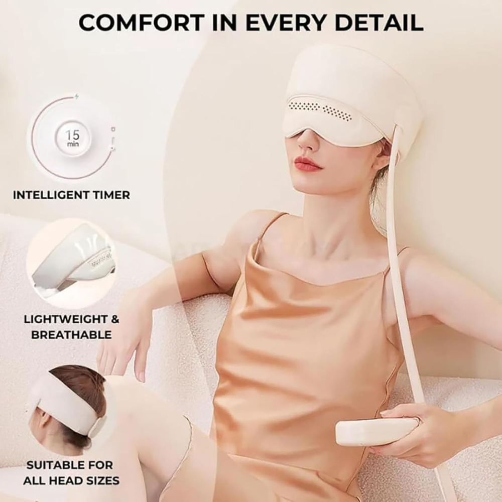 Масажер для голови та очей Massageflow Pro, бездротовий компресійний масажер із підігрівом, 6 зон, 4 режими, 3000 мАг Київ - фото 5