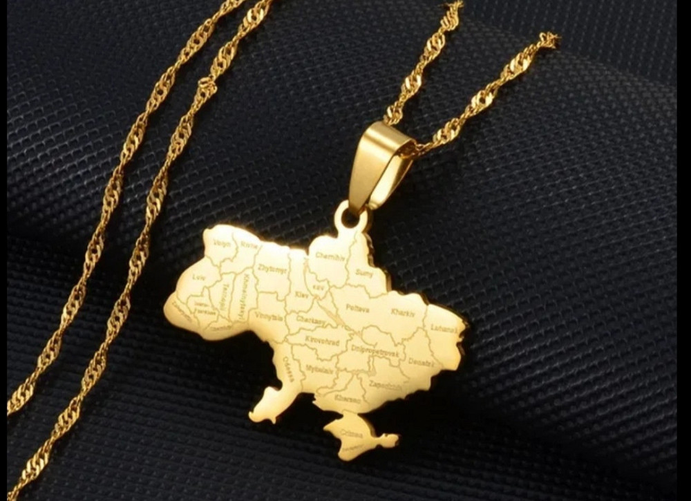 Кулон з ланцюжком "Україна з областями" Сміла - фото 3