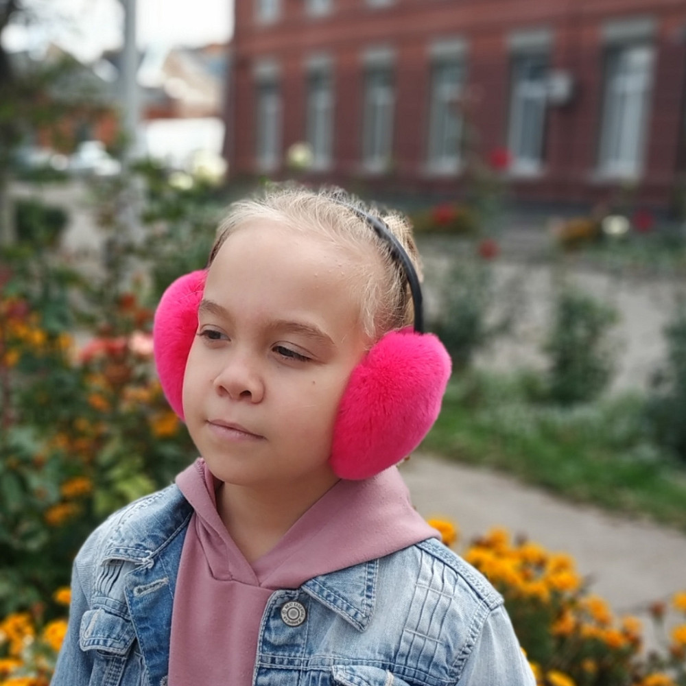 Меховые наушники детские из Rex Малиновый Харьков - изображение 2