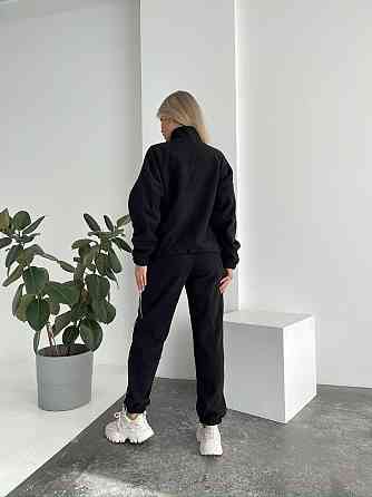 Женский флисовый женский костюм-оверсайз турецкий флис Черный, 46/48 Одесса