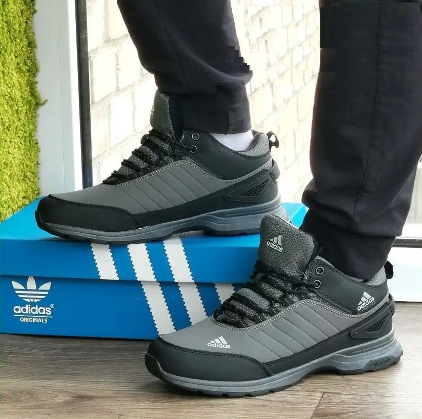 Зимние Кроссовки Adidas GORE-TEX Мужские Серые с МЕХОМ Ботинки Адидас (размеры: 42,43,44,46) ВидеоОбзор Днепр - изображение 1