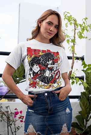 Футболка для хлопчика з аніме принтом Кілл Ла Кілл Рйуко оверсайз (зріст від 165 до 180) Чорний AnimeJ0444m Дніпро