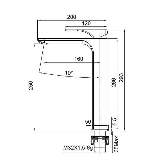 Смеситель для умывальника Koer KB-11010-01 высокий (Цвет хром) (KR3482) Киев