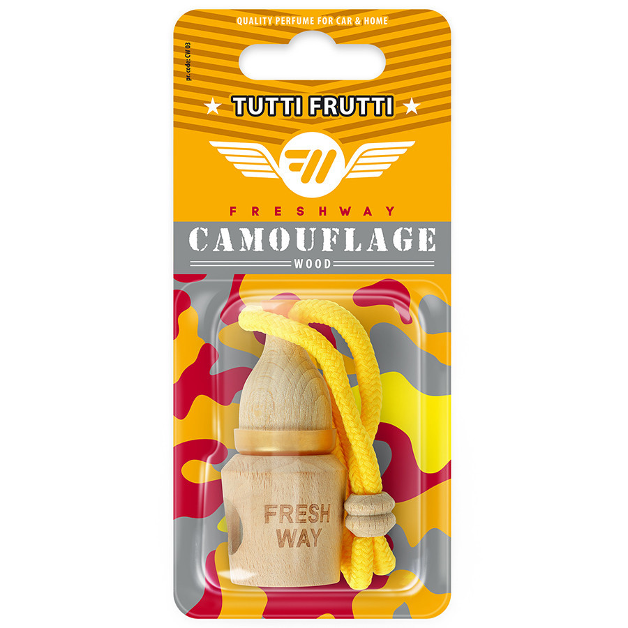 Ароматизатор для авто пробка "Camouflage Wood" Tutti Frutti (Тутті Фрутті) 5мл FreshWay Київ - фото 1