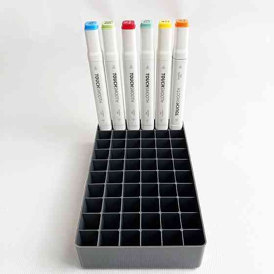 Підставка для маркерів органайзер для канцелярського приладдя 60 осередків Чорна Кам'янець-Подільський