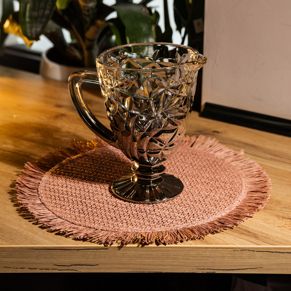 Кувшин стеклянный для компота 1.2 л ребристый фигурный графин для лимонада мохито сангрии напитков Серый HP-19-179 Киев - изображение 3