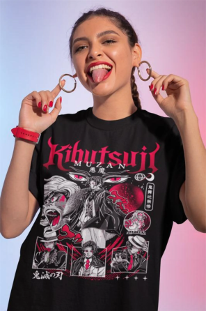 Футболка аниме Истребитель демонов оверсайз (S/M/L) Черний AnimeJ0717 Днепр