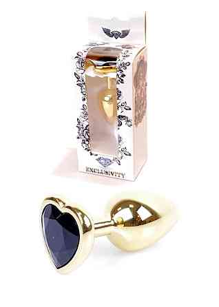 Анальна пробка - Jewellery Gold Heart Plug Black Sex Aura Київ