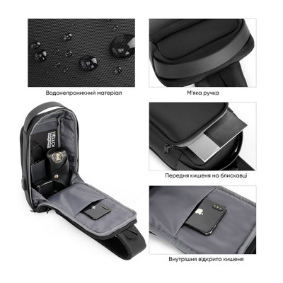Рюкзак для ноутбука Porto 10" RNC-4043 Black (RNC-4043BK) Винница - изображение 5