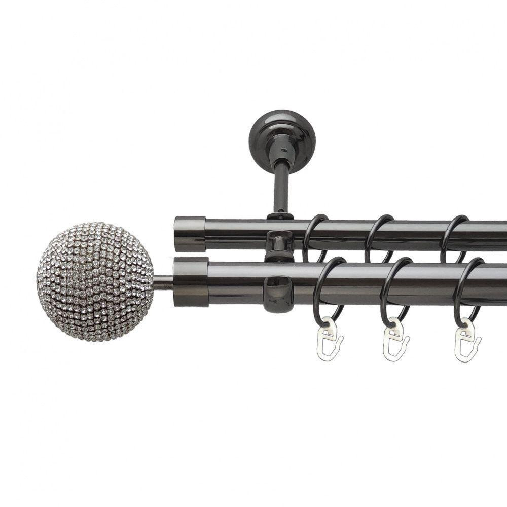 Карниз Orvit Емпреса металевий дворядний відкритий гладка труба кільце металеве Онікс 25\16 мм 200 см Львов - изображение 1