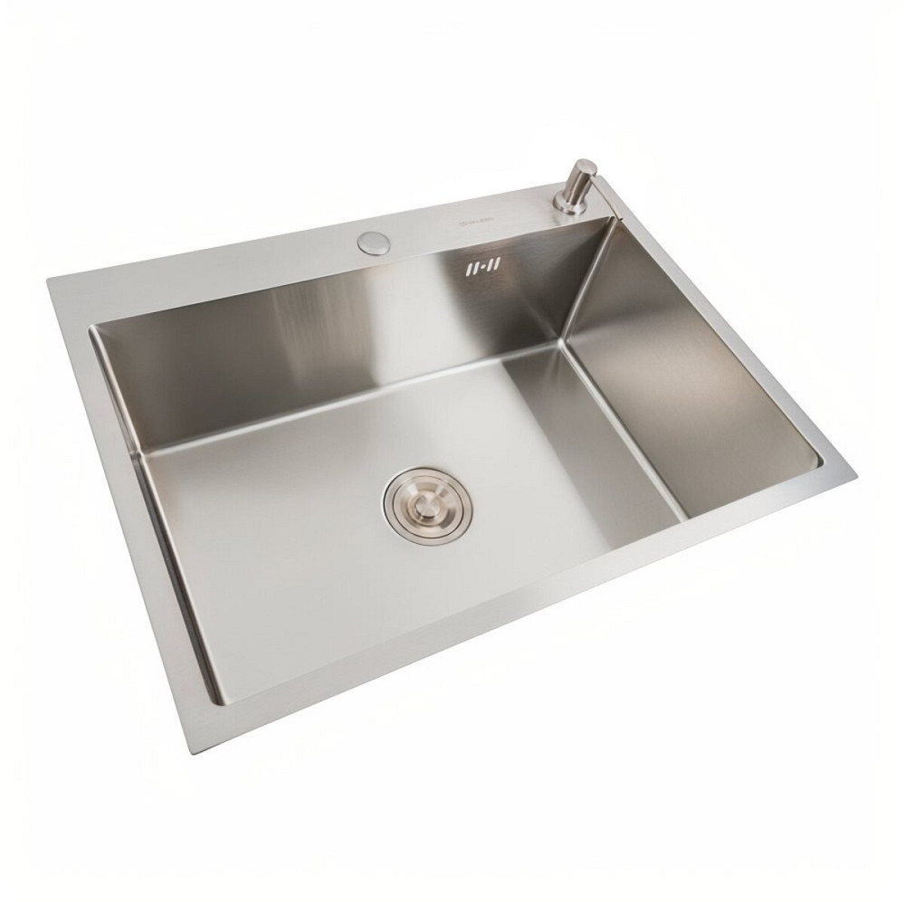 Кухонна мийка VALESO Handmade 70*50 нержавійка (сифон круглий, 3,0/0,8) Коломыя - изображение 2