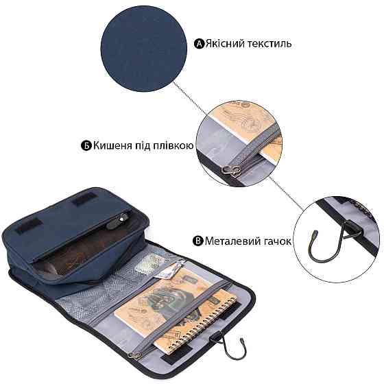 Текстильная сумка-органайзер в путешествие Vintage 20656 Темно-синяя Киев