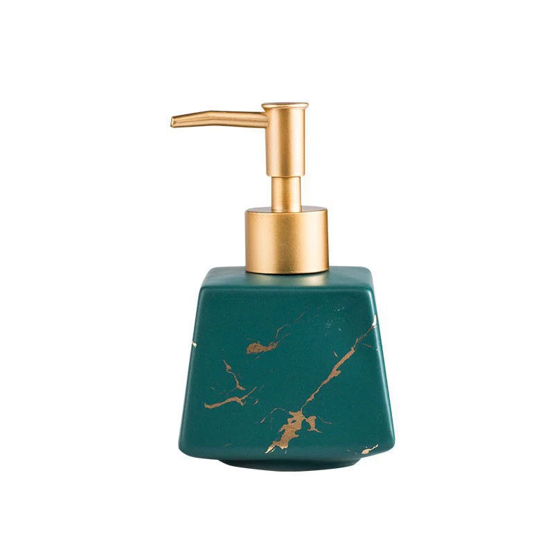 Дозатор для жидкого мыла, моющих средств керамический 260 мл, многоразовый Зеленый Каменец-Подольский - изображение 1