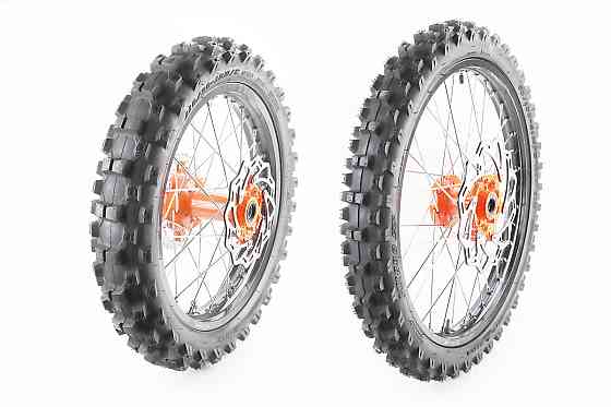 Terra-X 250 (2019) Колесо переднє спицьоване у зборі 1,6-21+ Колесо заднє спицьоване у зборі 2,15-18 + дики гальмівні + зірка, ПОМАРАНЧЕВИЙ Киев