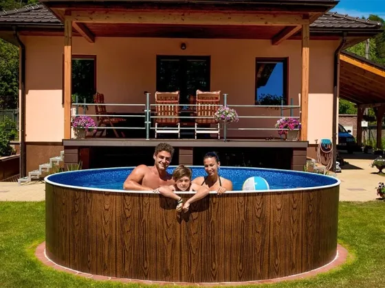 Комплект басейну каркасного Azuro Wood 3.6 х 1.2 з пісочним фільтром Київ