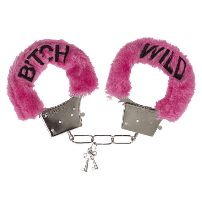 Плюшеві наручники та маска для очей Wild Bitch Pink Sex Aura Київ - фото 3