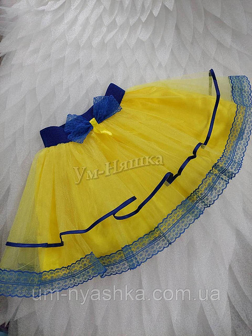 Костюм вишиванка синьо-жовтий для дівчинки 