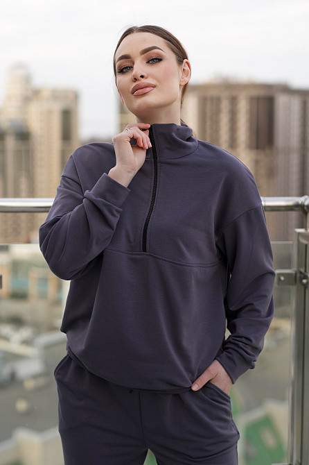 Спортивний костюм жіночий із двонитки "Forever" |  Норма та батал Графіт, 46-48 Київ - фото 3
