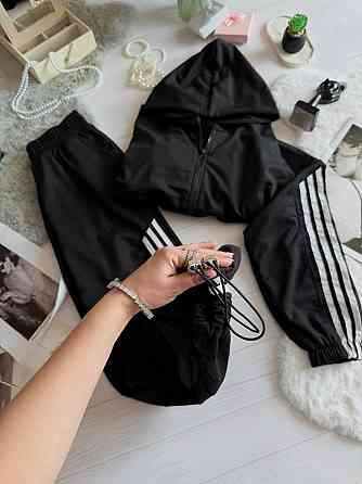 Жіночий стильний повсякденний костюм-двійка якісна двонитка Чорний, 46/48 Одеса