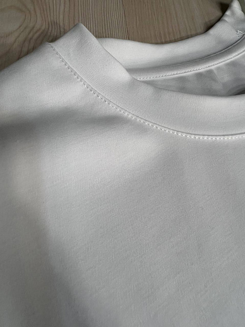 Футболка женская A-N 26048 базовая средняя длина классическая вышивка омега, белый, one size Киев - изображение 17