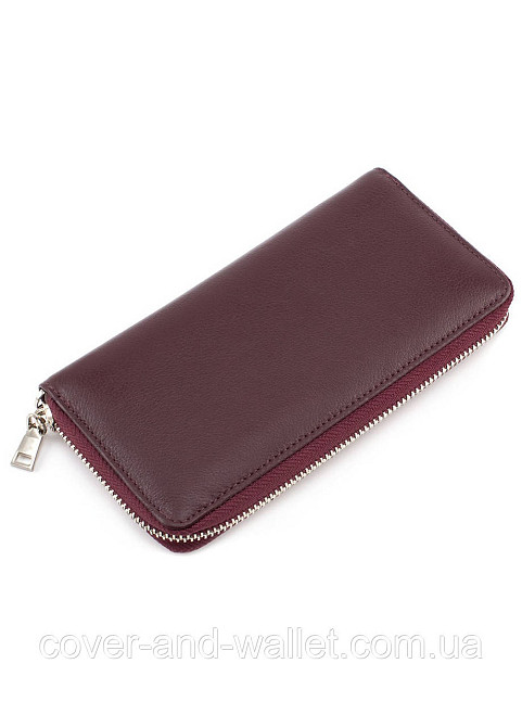 Коричневий гаманець на блискавці із натуральної шкіри Marco Coverna MC-7002-8 Київ - фото 2