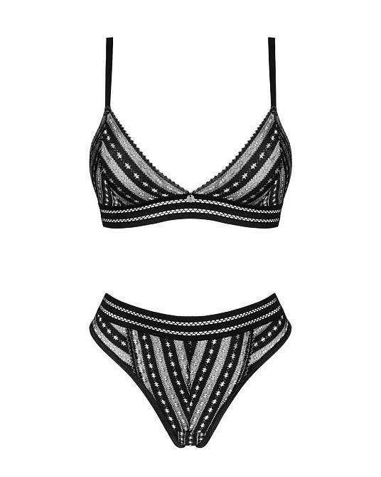 Комплект білизни Obsessive Natilya 2-pcs set M/L, black, бюстгальтер, трусики Sex Aura Київ - фото 5