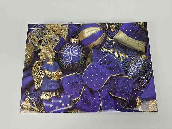 Паперові пакети великий горизонтальний 36/22/10 новорічний-20 (12 шт.) Харків