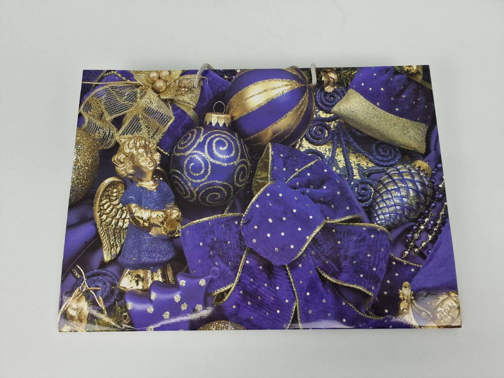 Паперові пакети великий горизонтальний 36/22/10 новорічний-20 (12 шт.) Харків - фото 2