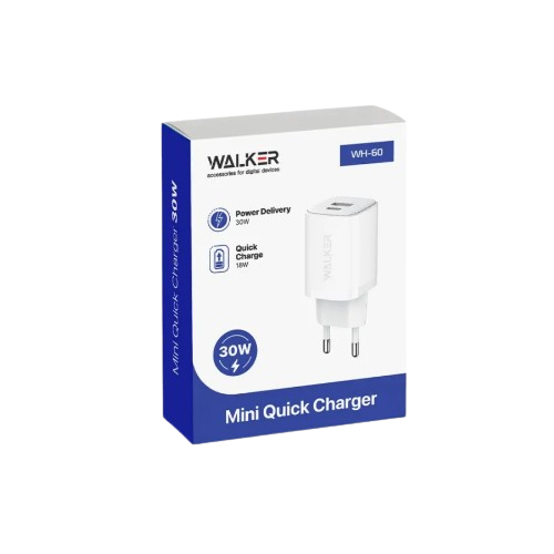 Зарядний пристрій мережевий USB/Type-C 3,0A QC+PD 30W чорний Max WALKER WH-60 Житомир - фото 3