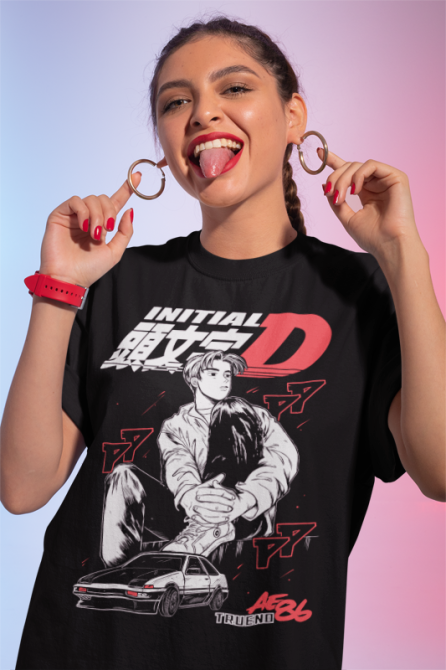 Футболка для мальчика аниме Інитиал Д Ітсуки Фудживара оверсайз (рост от 165 до 180 ) Черний AnimeJ0038m Днепр - изображение 1