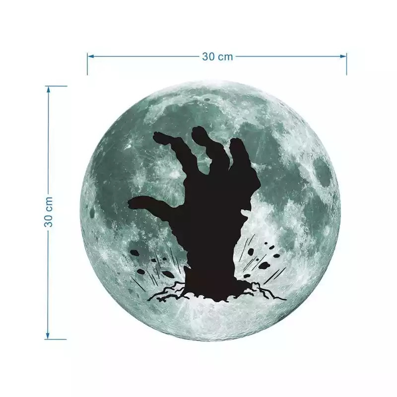 Наклейка на Хэллоуин фосфорная Рука 30 см салатовый Киев - изображение 2