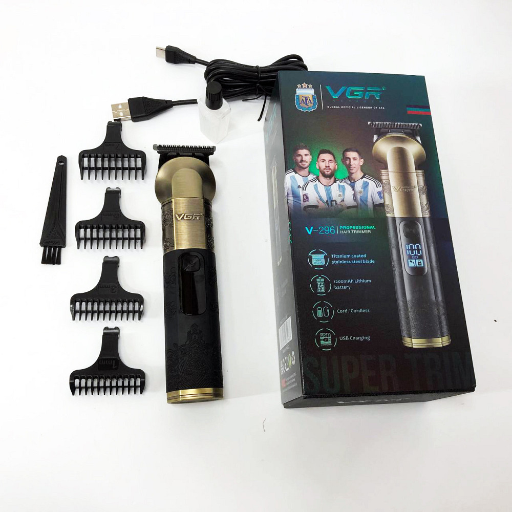 Набір для стрижки з зарядкою VGR V-296, Малошумна машинка для стрижки волосся, Тример бездротовий TQ-26 Київ - фото 19
