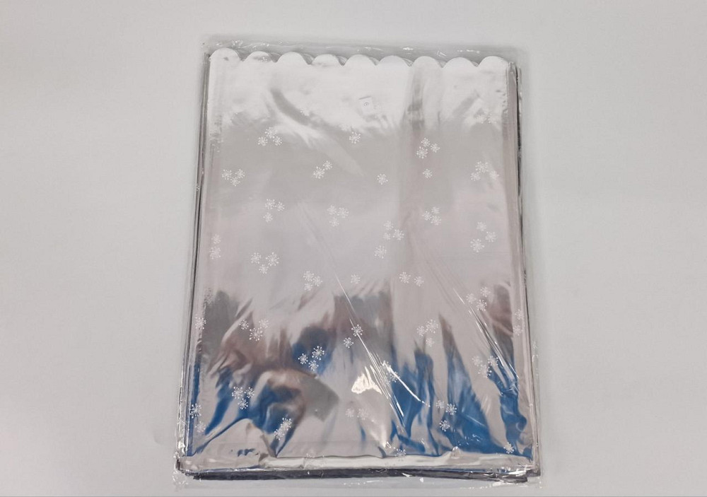 Пакет із малюнком для пакування подарунків (30*40) No97 фольгований "Сніжинка" (100 шт.) Харків - фото 2