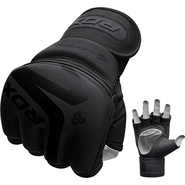 Рукавиці для ММА RDX F15 Noir Matte Black S (капа в комплекті) Каменское - изображение 2