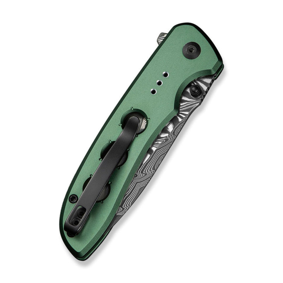 Нож складной туристический Civvi Hyperpulse, (8.9 см) Damascus / Aluminum темно-зеленый Киев - изображение 5