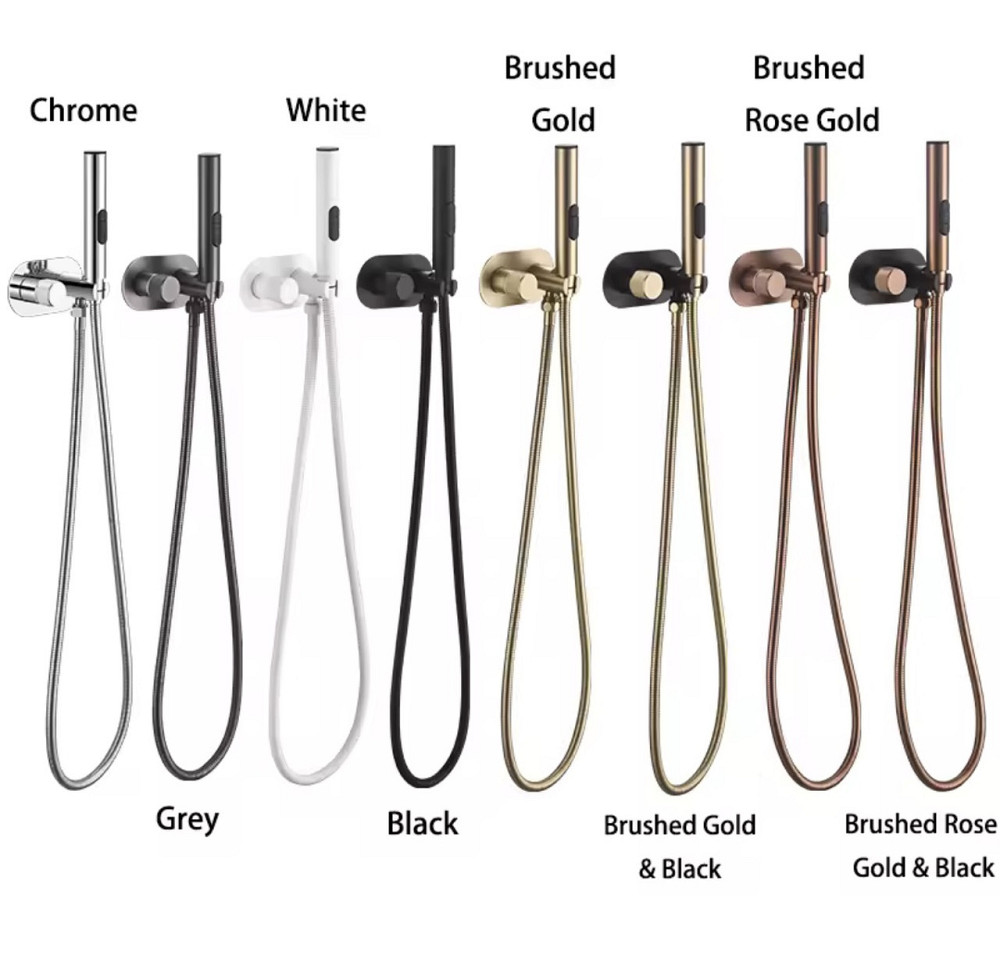 Душовий набір змішувача прихованого монтажу для гігієнічного душу зі шлангом (3 режими) Чорний мат Вінниця - фото 3